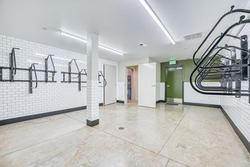 Room with bike rack